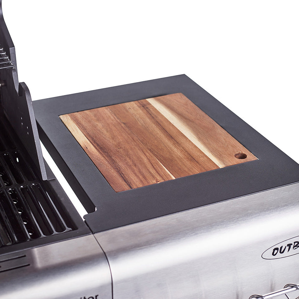 Jupiter 6 Burner Hybrid with Chopping Board – Stainless Steel